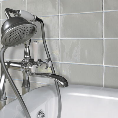 Wandfliesen Equipe Masía Gris Claro Crackle 7,5x15 cm