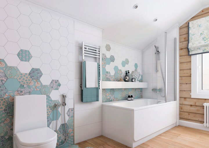 Produktserie Cevica Good Vibes Wand-/Bodenfliesen Verlegebeispiel