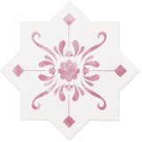 Casa:1 Boden- und Wandfliesen CEVICA BECOLORS 13,6x13,6 cm Star Dec. Stencil Coral