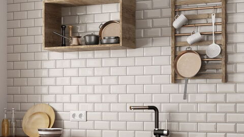 Metrofliesen Equipe 7,5x15 cm als Fliesenspiegel in der Küche