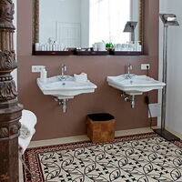 Zementfliesen (CHA072, Serie Chalet + RAN015) verlegt in einem Badezimmer